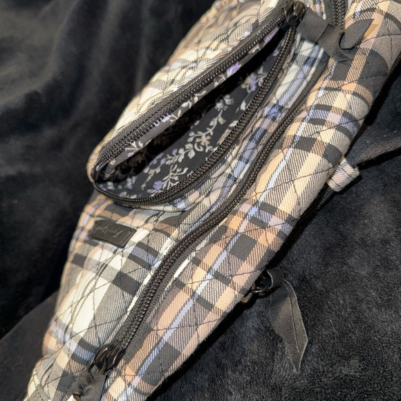 Vera Bradley Checkered Backpack - Black, Tan, Cream - Picture 9 of 16